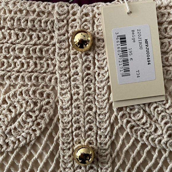 Maje Jirou floral-embroidered knitted mini skirt NWT 34 - Picture 9 of 9